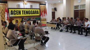 Kapolres Aceh Tenggara Pimpin Anev Mingguan, Evaluasi Kinerja dan Perkuat Kesiapsiagaan Jajaran