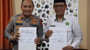 Perkuat Kolaborasi, Kapolres Aceh Tenggara Silaturahmi ke Kemenag dan Tandatangani MoU