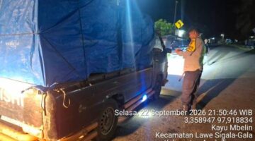 Malam Hari, Polsek Lawe Sigala-gala Gelar Razia KRYD, Cegah Gangguan Kamtibmas