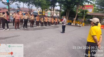 Polisi Bersama Masyarakat:, Polres Aceh Tenggara Berangkatkan 35 Calon Anggota Saka Bhayangkara untuk Perkemahan Perjusami